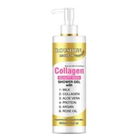 

Roushun milk aloe vera argan rose oil collagen shower gel Private label body wash skin whitening shower gel