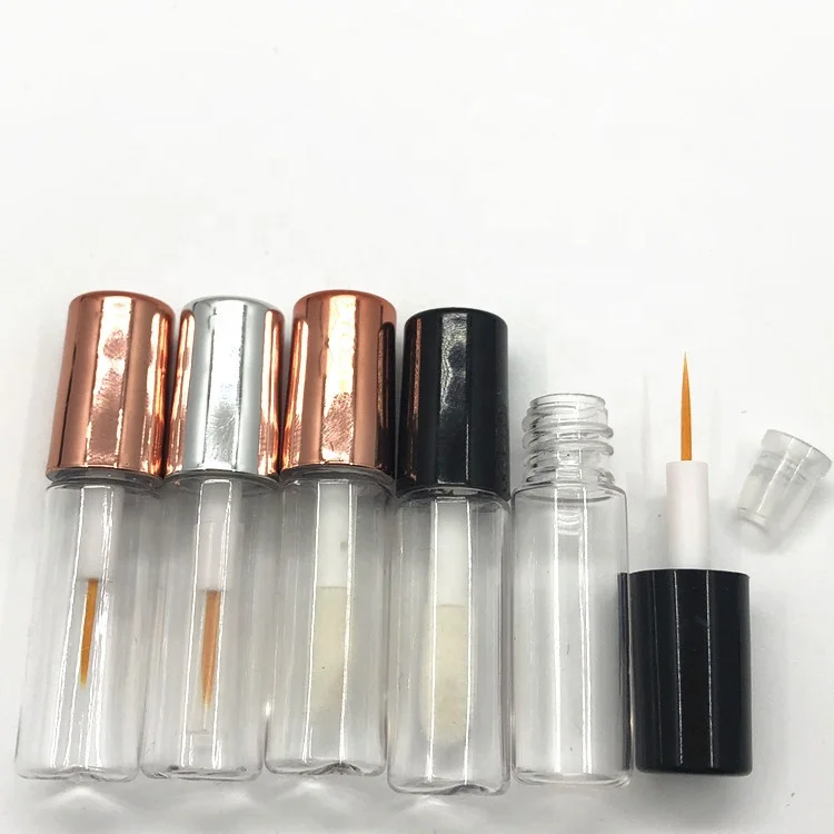 
1.2ml 1.5ml 3ml 5ml 8ml 10ml rose gold empty plastic cosmetic packaging Small Mini lip gloss tube with brush 