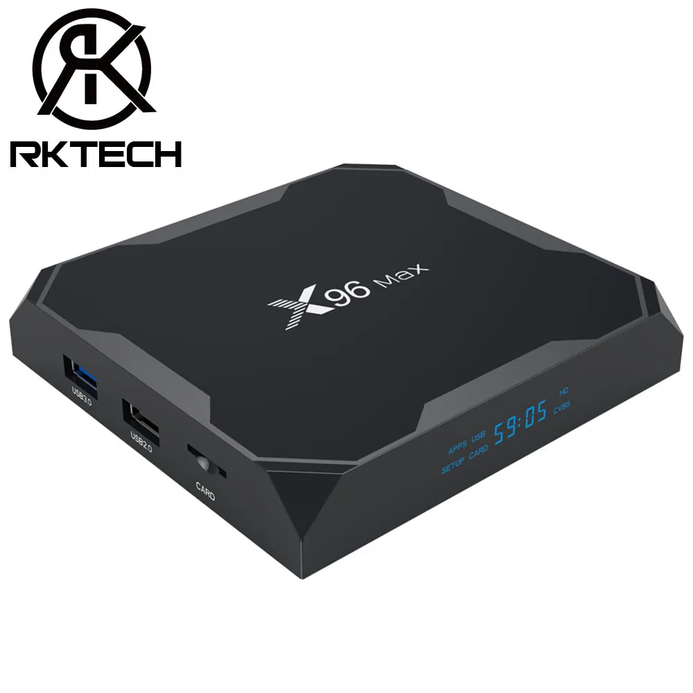 

RK 2019 New Product Amlogic S905X2 Quad-Core Smart TV Box X96 MAX 4GB RAM 64GB ROM Dual Band WIFI