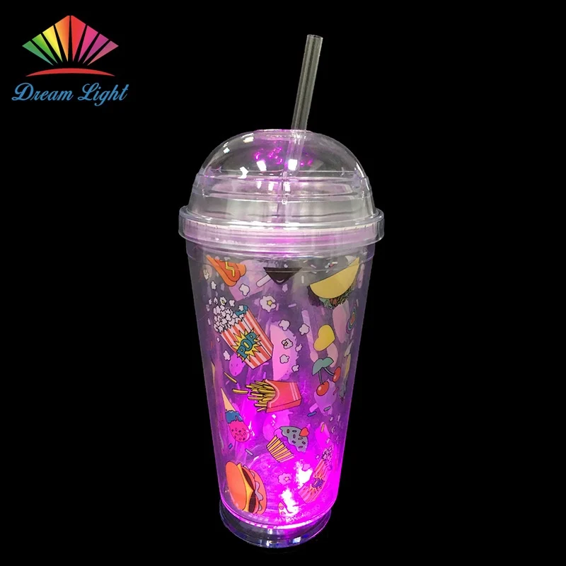 16oz Multicolor Glow In The Dark Plastic Led Glow Cup Buy Glow In The