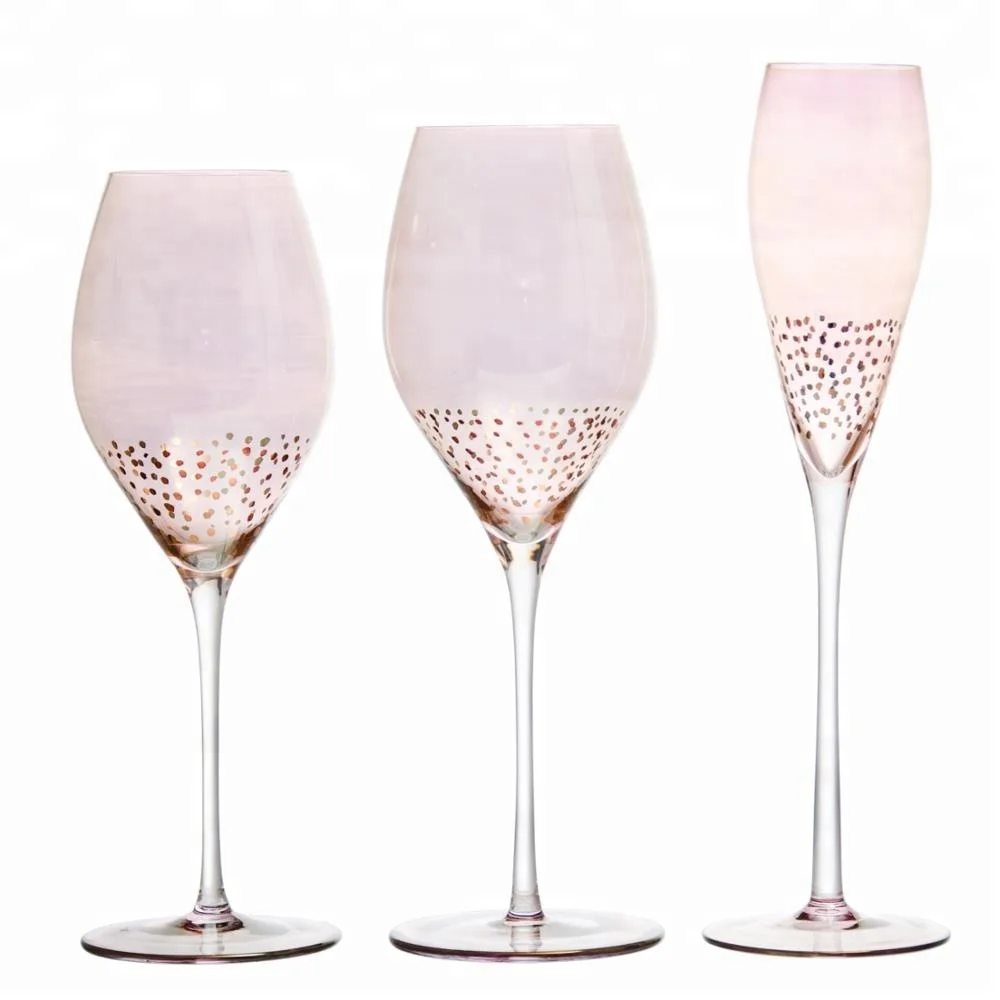 Special Gold Rimmed Clear Wine Glass With Hand Painted Stripe Buy