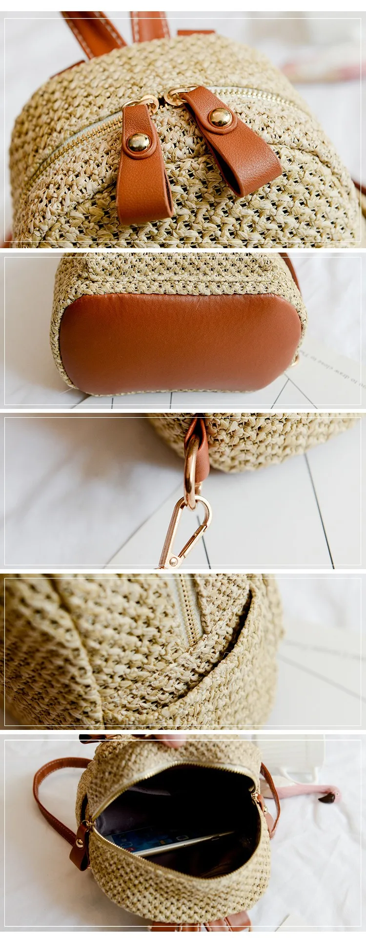 straw mini backpack