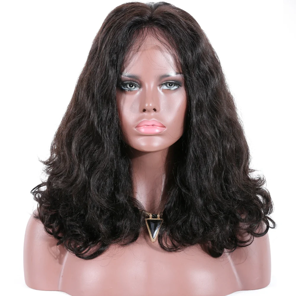 

Double Drawn Brazilian Remy Human Hair 4.5" Deep Parting Lace Front Wig, Natural color,1#,1b# in stock