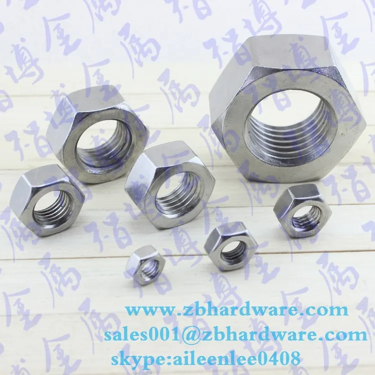 Hex nuts din934/din 934 silver stainless steel coating hex nut