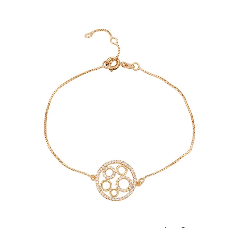 

73775 Xuping new designer simple circle factory direct sale 18k gold bracelet charm
