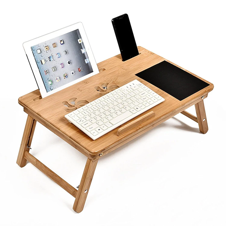 Factory Sale Bamboo Portable Home Office Recliner Laptop Table