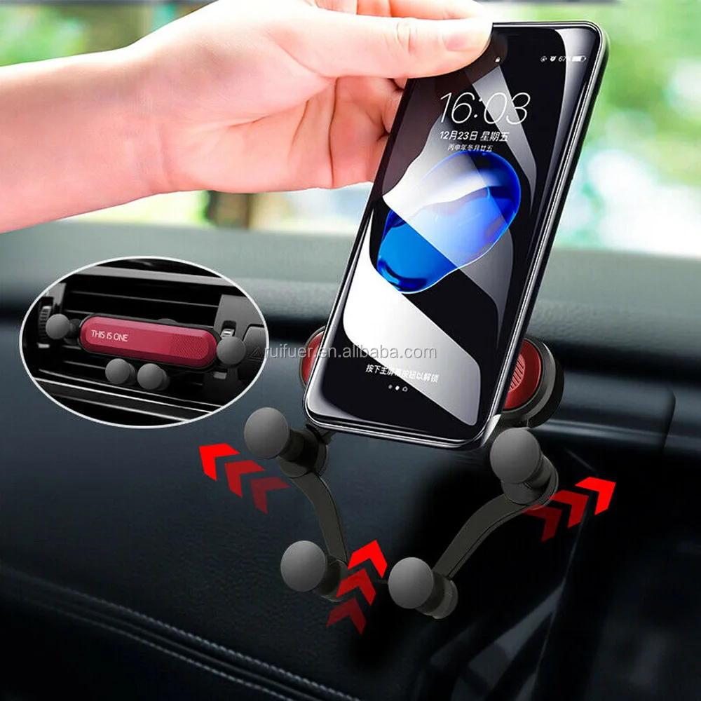 2019 new type 360 degree steering adjustment car air vent holder mini gravity car phone holder Cell Phone Holder .jpg