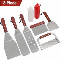 

8 PCS BBQ Griddle Accessories Kit Heavy Duty Stainless Steel Professional Barbecue Griddle Tool Set for Flat Top Cooking Camping