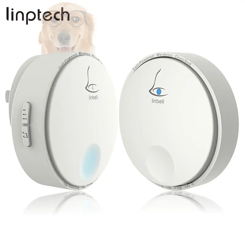 

Free Shipping Linbell clever dog doorbell remote electric door bell wireless US Plug with 1 transmitter and 1 receiver