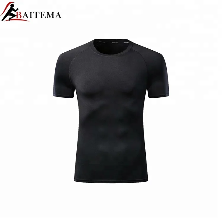 

OEM Design Custom Print Men T-Shirt Compression Sport Tights Digital Printing T Shirts Wholesale, As picture or customized color