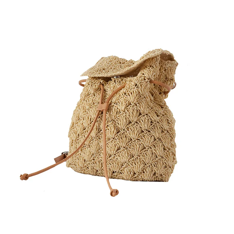 

Fashion Bag For Ladies Holiday Backpack Woven Straw bag Beach Handmade, 2 colors