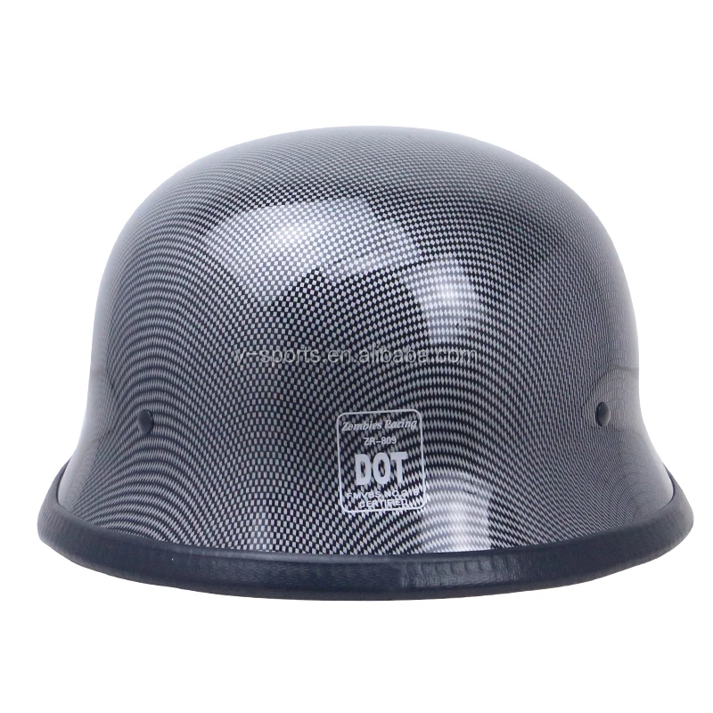 New DOT Motorcycle German PU Leather Half Face Helmet With Pilot Goggles M L XL Size