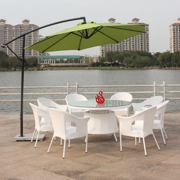 Rattan Outdoor Furniture Garden Round Table And 8 Chairs Patio