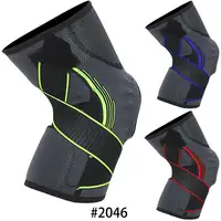 

FBA Service Low MOQ Nylon Sports Compression Knee Brace Knee Protector Support Sleeve Pad with Spring Stay and Silicon Pad