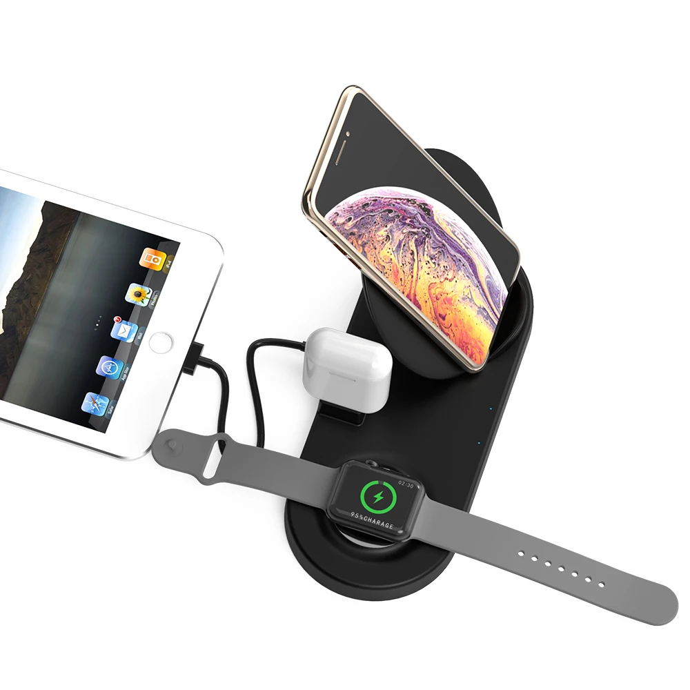 

Betka Wireless Charger 4 in 1 Wireless Charging Station with Adapter Wireless Charging Stand for AirPods Pro Watch iphone USB