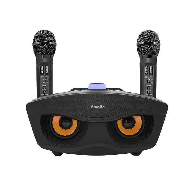 

High-quality amplifier wireless microphone speaker portable rechargeable stereo speaker with microphone, Black+silver