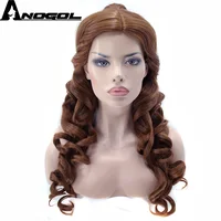 

Anogol Clip Ponytail Belle Natural Long Body Wave Beauty and the Beast Brown Princess Synthetic Cosplay Wig
