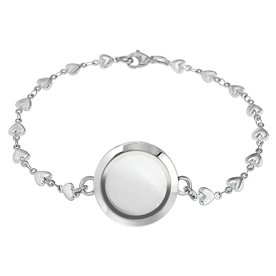 Fashion Jewelry Stainless Steel Closure Heart Chain Bracelet