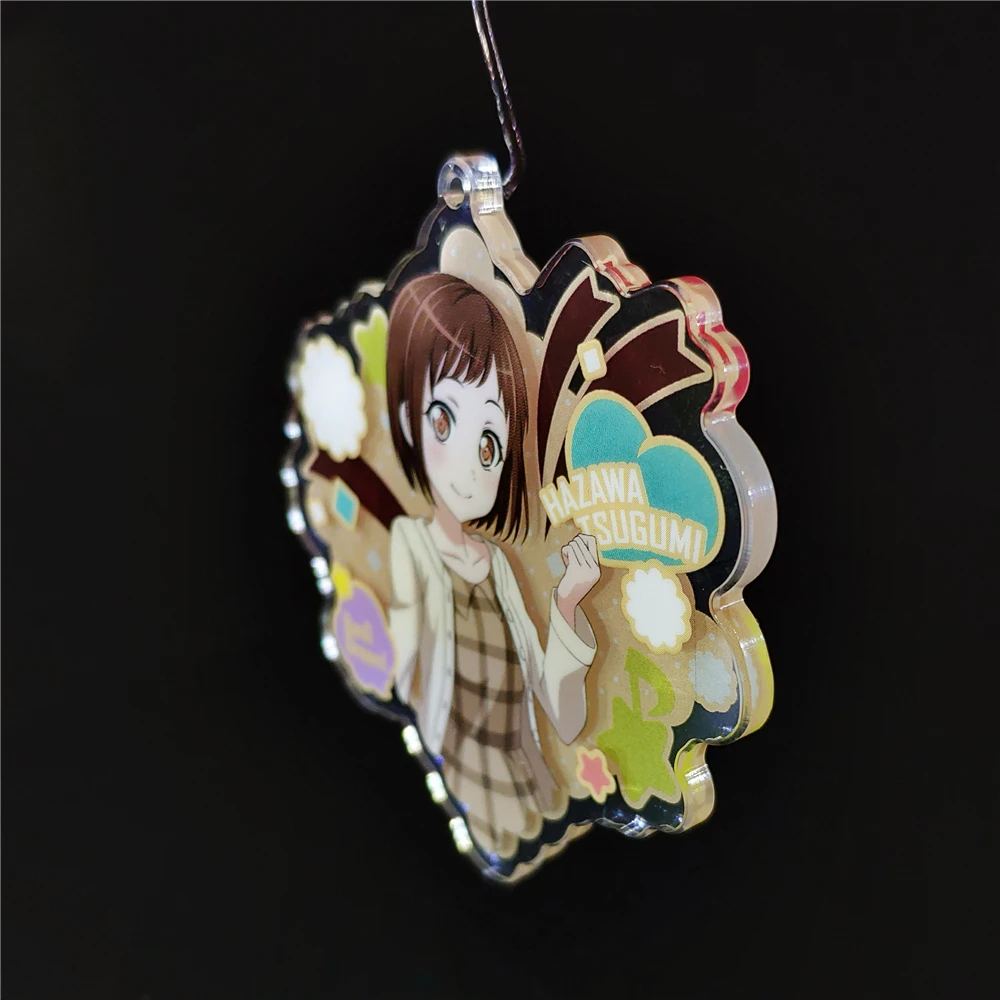 
Free Sample Offset Print CNC Cut Custom Anime Acrylic Keychain Heart Shape Keychain 