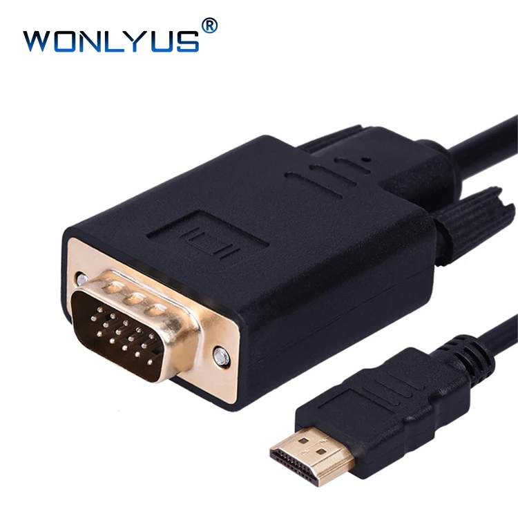 HDMI to VGA  Converter Cable 1080P HDMI 1.4  Male to VGA Male Gold Plated  Active Video Adapter Cord (1.8 Meters/6 Ft)