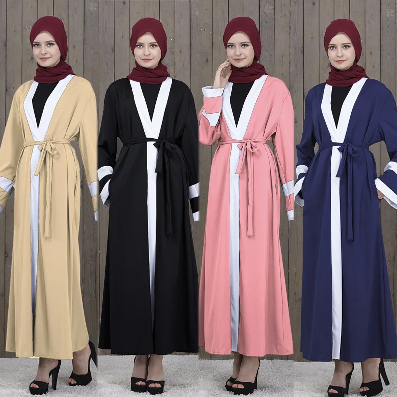

YSMARKET Women Muslim Abaya Dress Cardigan Long Muslim Dress Middle East Dubai Turkey Islamic Clothing kaftan Robes E7909, Can be customized