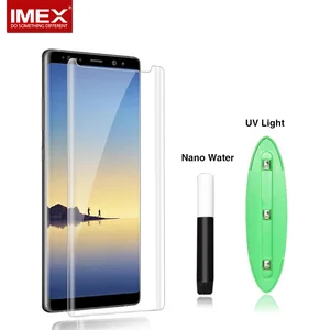 For Samsung Galaxy Note 9 Curved Tempered Glass Screen Protector Full Adhesive Liquid UV Glue Glass Easy Removed