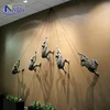 Metal cast indoor ornament art shown 3D bronze climbing man statue wall ornament sculpture