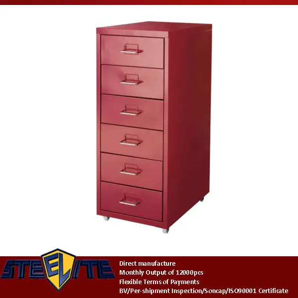 Used Nail Salon Office Furniture Red Color Slim Helmer Metal 6