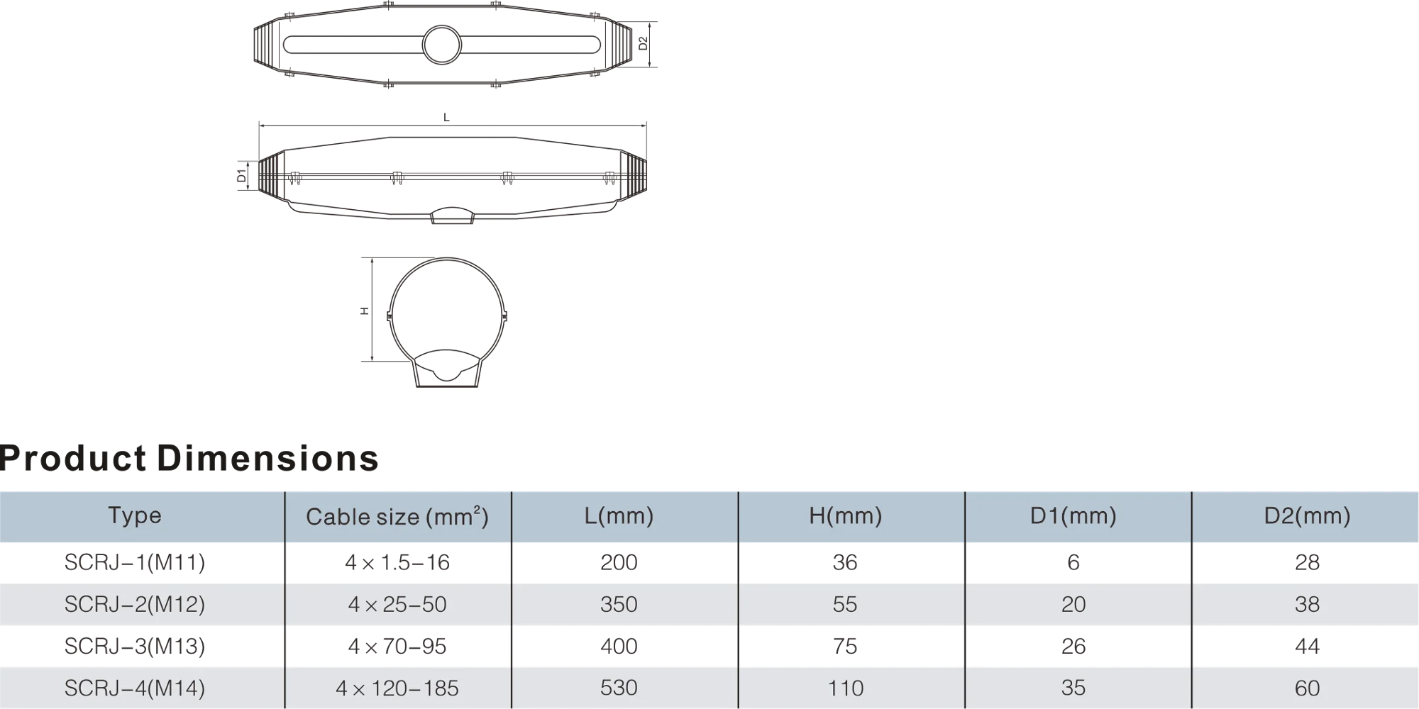 Armoured Cable SWA Resin Jointing Kit. Underground 4 Core, Cable Size 8 30mm, View cable