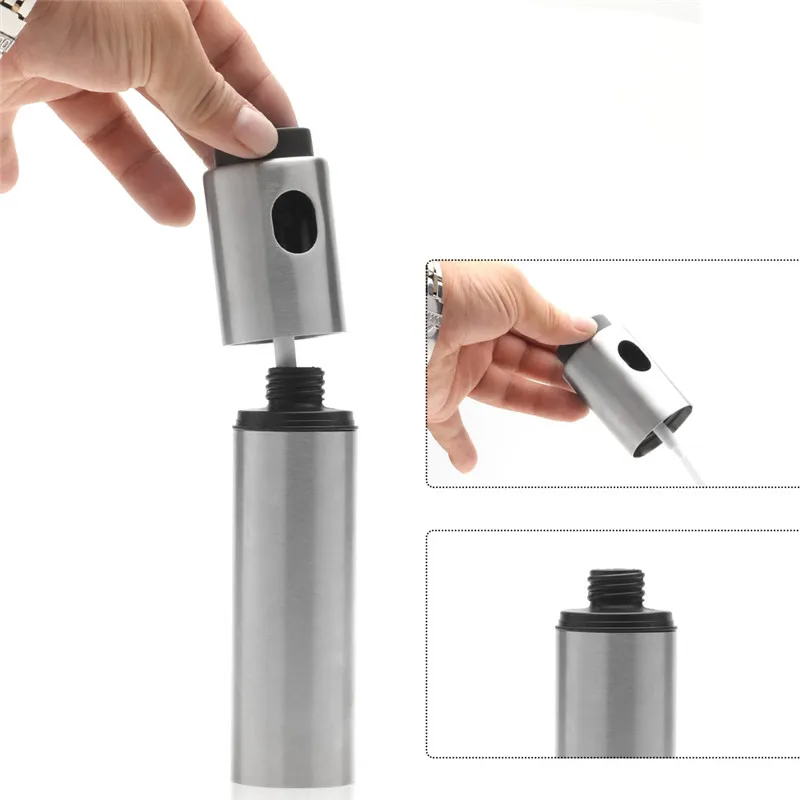 
100ml stainless steel mist pump cooking olive oil vinegar spray for kitchen barbecue 