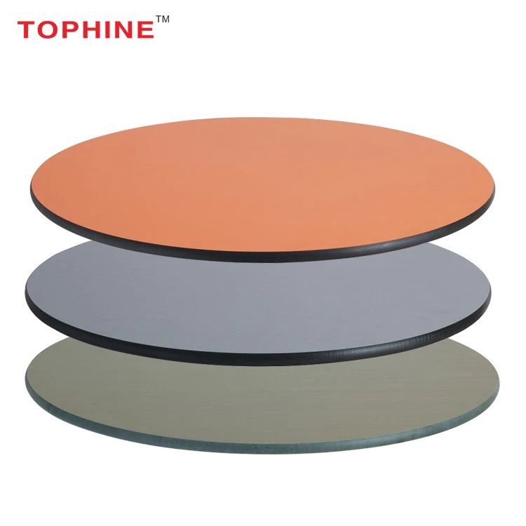 
Commercial Contract TOPHINE Restaurant Round / Rectangle HPL Compact Laminate Table Top 