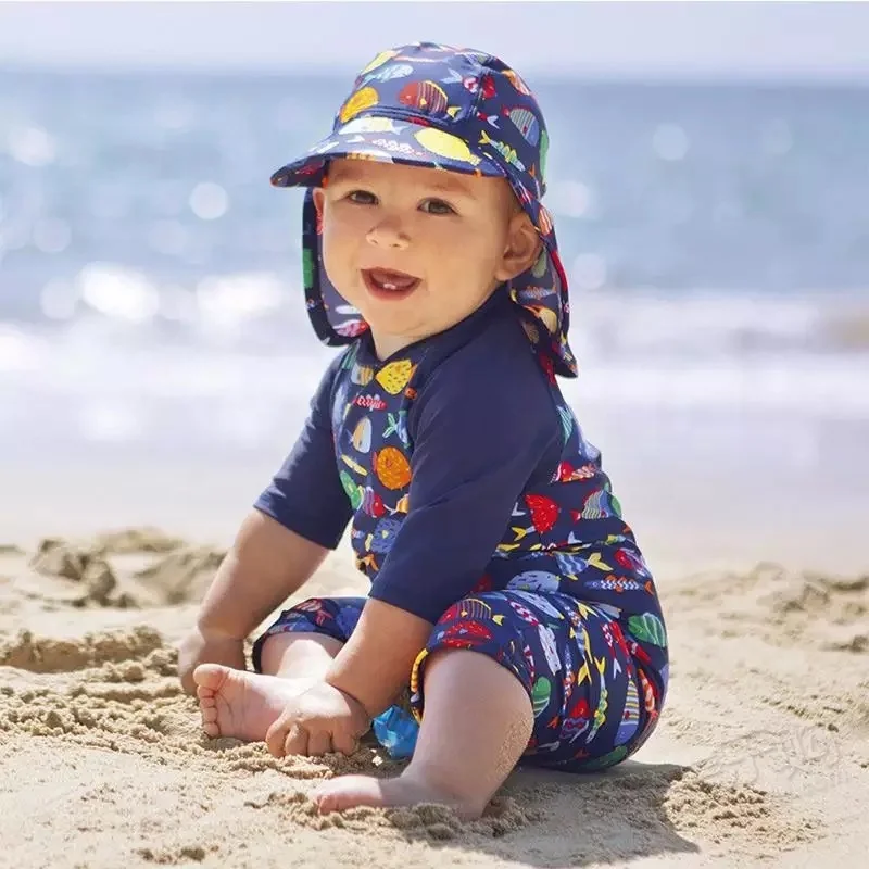 

baby's one-piece swimsuit, sunsuit beachwear wtih UV protection UPF 60+ #YR-139, Multi-color