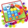 3D Puzzle Montessori Toys Composite Picture Puzzles Creative Mosaic Mushroom Nail Kit Educational Toys Button Art Kids Toy