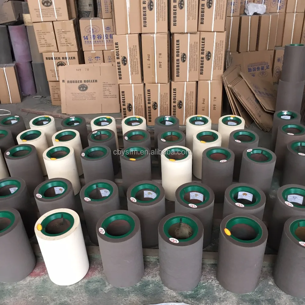 
14 inch rice rubber roller for paddy dehusking,Rice Hulling Rubber Roller on steel drum 