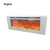 60" double usage white antique wall mounted and embedded electric fireplace