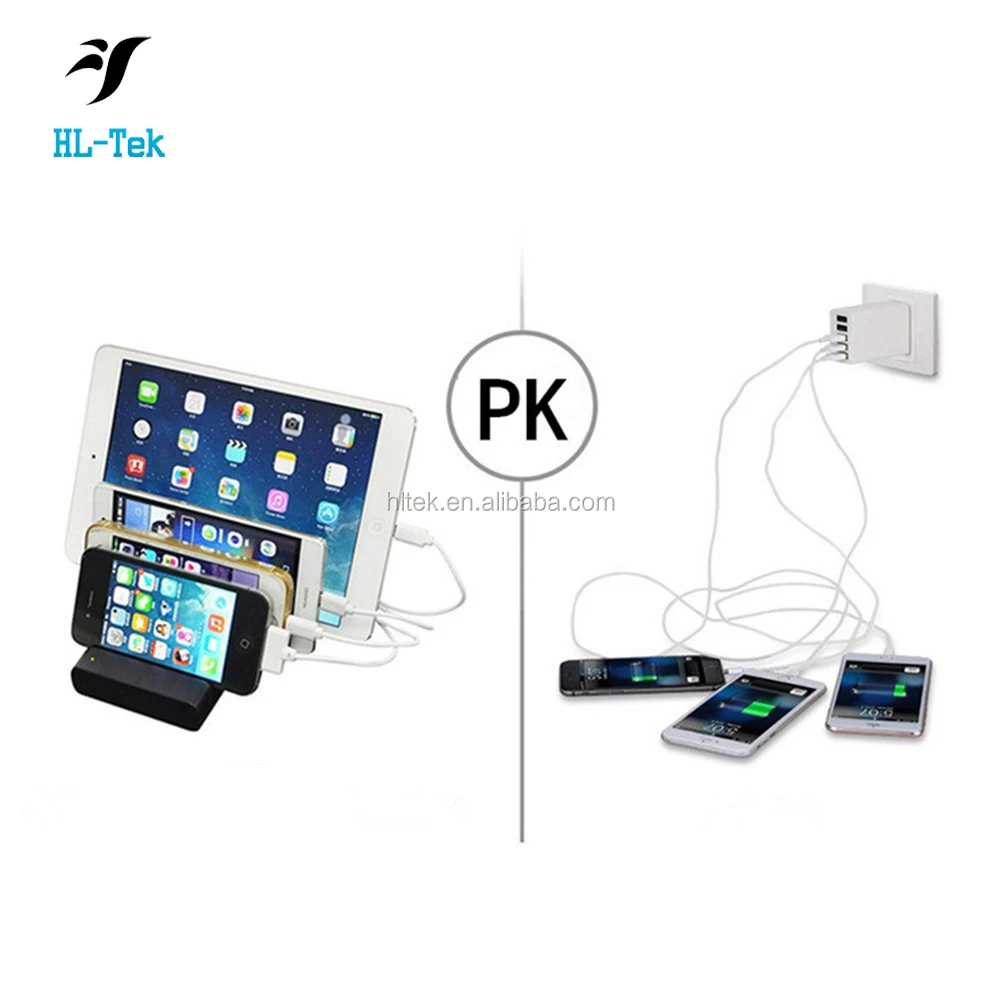 Docking Station 4 ports USB Multiport Fast Charger for Iphone,Android Phone,tablet home charger station