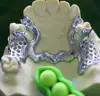 Partial denture framework with acrylic teeth finished