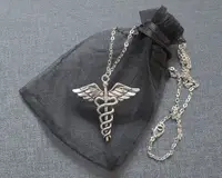 

Fashion Caduceus Necklace EMT Doctor Nurse Medical Symbol Pendant Necklace