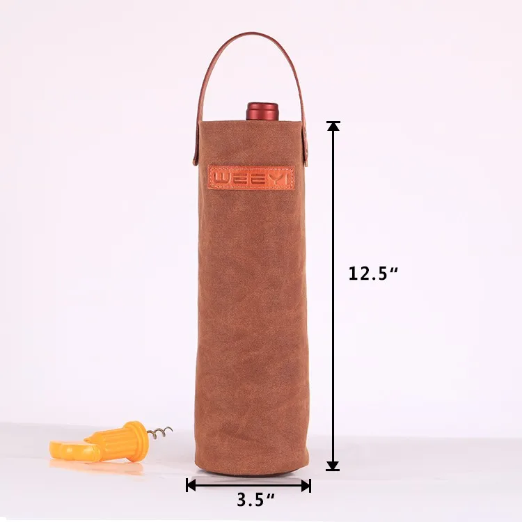 waxed canvas wine bag