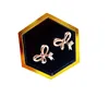 Women Jewelry 18K gold hollow small bowknot natural Diamond stud earrings