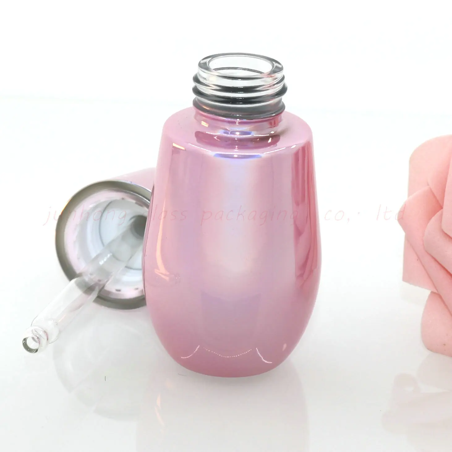 Essential Oil Packaging 15ml 30ml 50ml White Glass Serum Pump Bottles