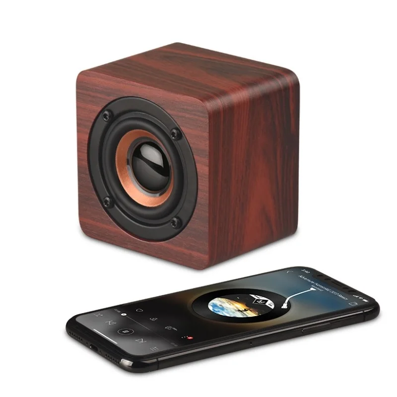 

Wooden Wireless Cube Speaker Mini size