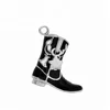 HUSURU Factory Fashion Wholesale Zinc Alloy Silver Plated Black Color Enamel Western Boots Charms & Pendants For Boys Girls