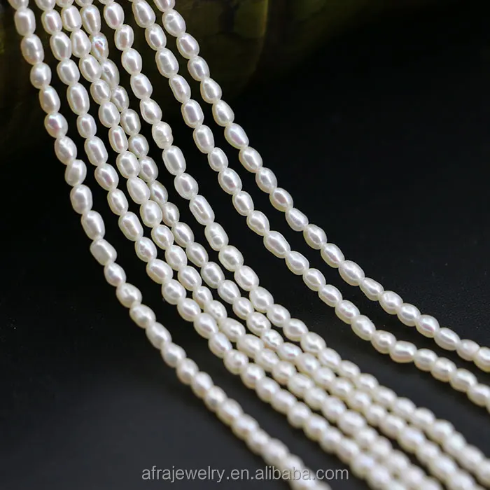 

2018 New Wholesale Grade AAA 2-3mm Natural Small Rice Pearl Strand Bead Jewelry, N/a