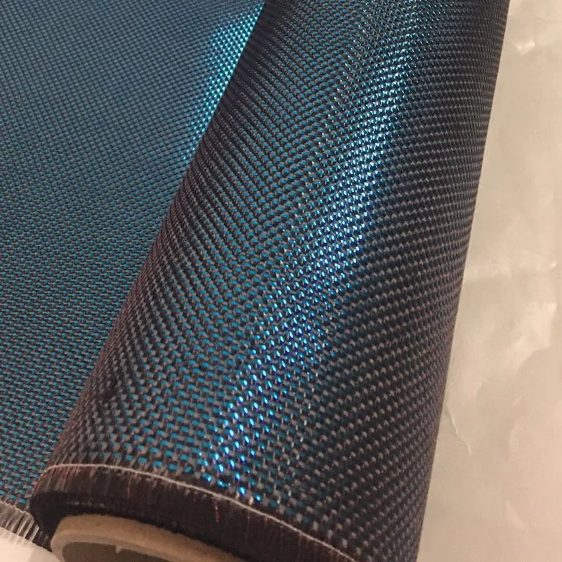 colorful light blue and thin red glitter carbon fiber fabric