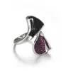Cubic Zirconia Multi Strand Woven Wide Rings Created Ruby Rings black opal ring