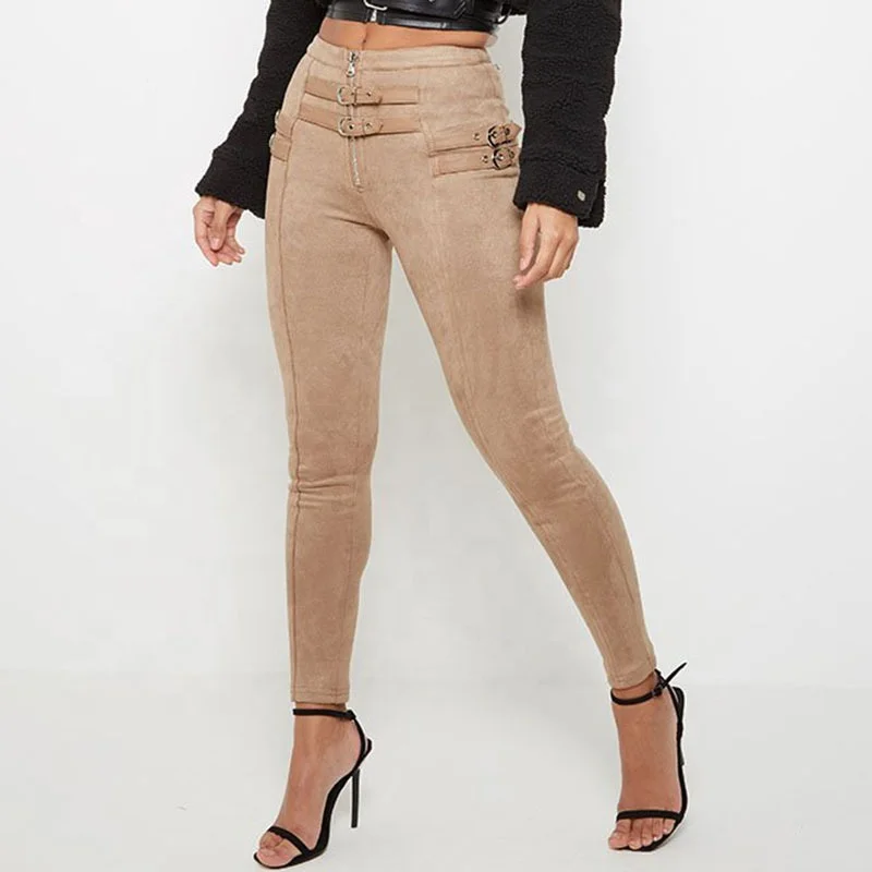 

B23655A Hot style women casual pants suede trousers pants