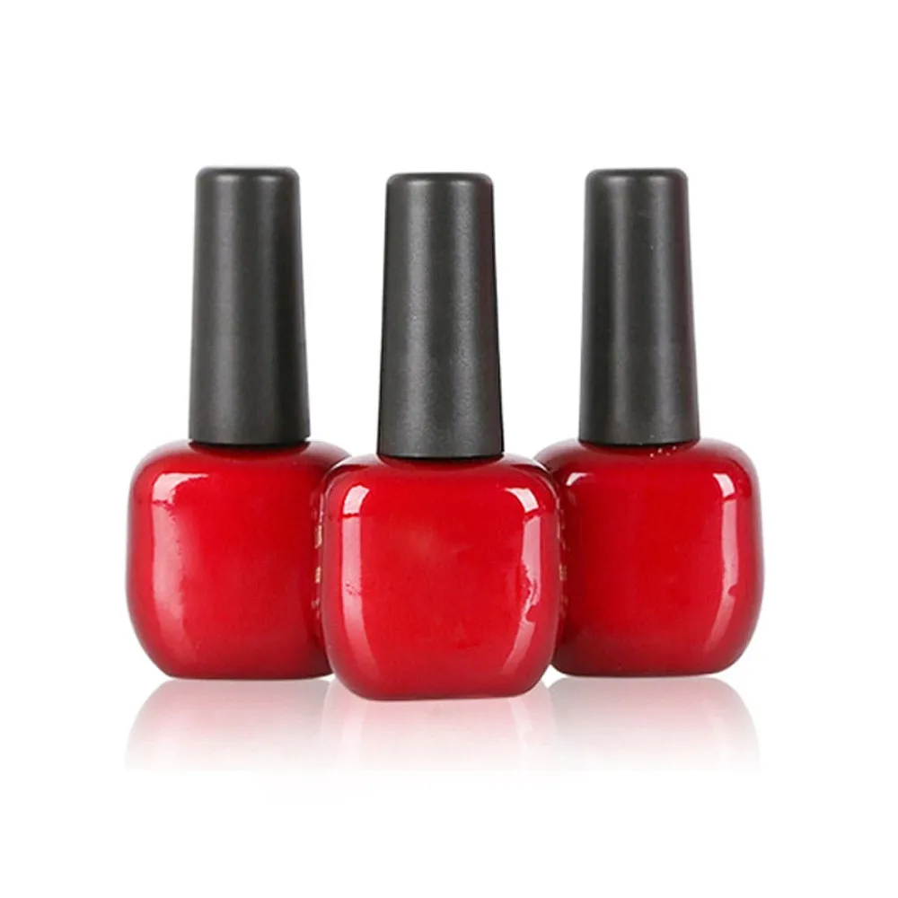 12ml Square Pink Glass Nail Polish Bottle With Cap And Brush Buy