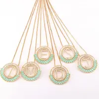

Unique Multicolor Zircon Necklace Hot Sale Letter Charm Necklace Initials Jewelry Necklaces