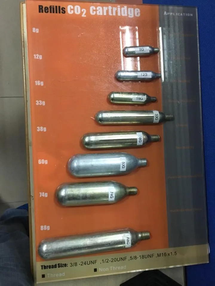 Threaded Beer Co2 Cartridge Refillable 12g Rechargeable Co2 Cartridge